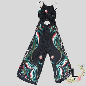 Black and Floral Billabong Capri Romper